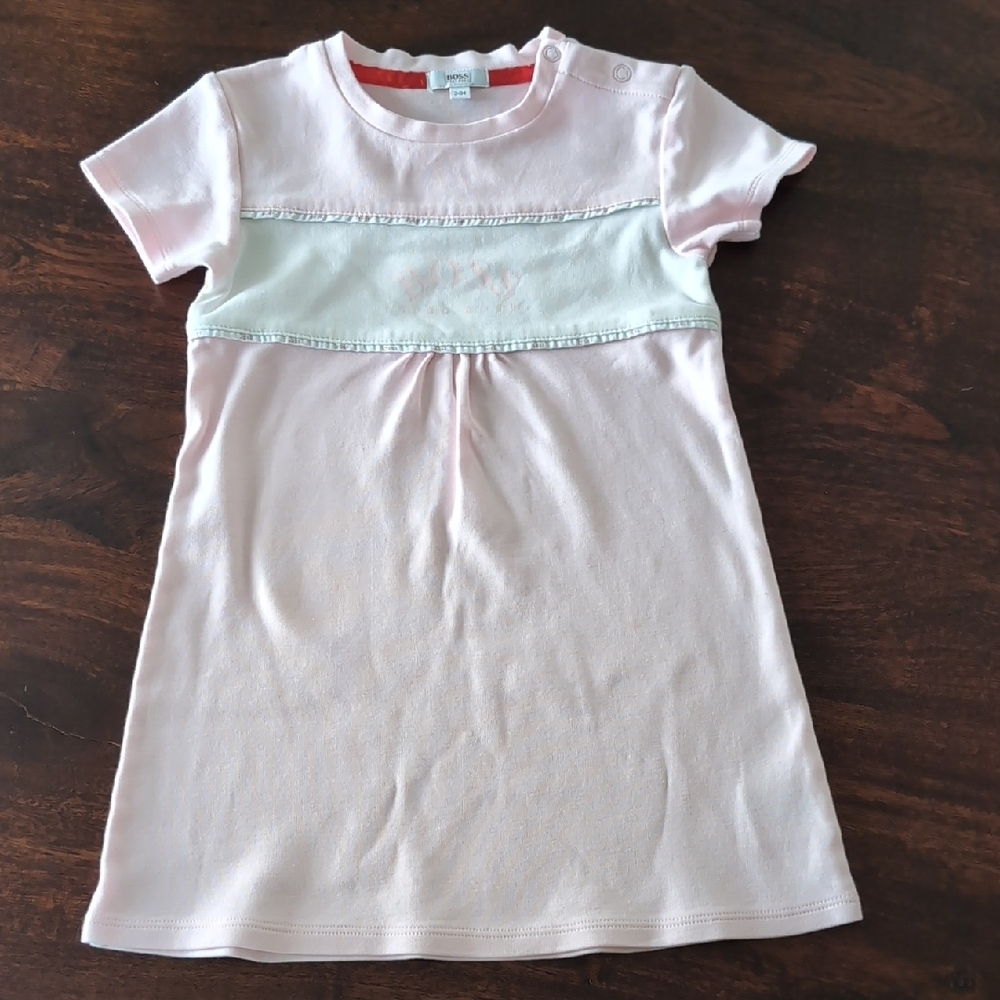Boss Pink and White Short Sleeve Tee